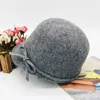 Casquette équestre en laine de haute qualité pour femmes enfants automne hiver mode fedora chapeau avec bowknot casquette parent-enfant casquette