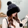 Autumn And Winter Ladies Cotton Cashmere Pullover Cap Sanmao Ball Cute Plus Velvet Thickening Cold Warm Pure Color KniOutdoor Hats Outdoor