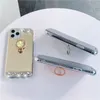 Rhinestone Kickstand Bracket Mirror Shockproof Acrylic Phone Cases for iPhone15 14 13 12 11 Pro Max Mini XR XS X 8 7 6 Plus Samsung S23Ultra S22 S21 S20 Note20 Note10 S10