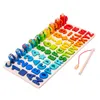 DHL gratis pedagogiska leksaker för småbarn trä nummer block matte räkning form sortering magne pussel regnbåge styrelse pussel leksaker yt199502