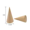 Hooks & Rails 10pcs Solid Wooden Cone Ring Display Stand Finger Trinket Storage Organizer Jewelry Stack Showcase Accessories Tools