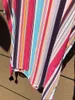 Striped Tunic för strandbadkött täcker ups chiffong klänning kvinnor bär bikini upp sagta de praia # q533 210420