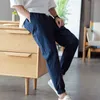 Cotton Linen Joggers Black Men's Harem Pants Harajuku Fitness Lace Up Spring Mens Trousers 2020 Summer Streetwear Clothes Male X0723