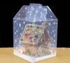 Cadeau cadeau 15 * 15 * 18cm Transparent Gingerbread House Package Cookie Cake Candy Boîte de chocolat Boîtes de faveurs de mariage pour Apple BBA9571