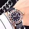 2022 Casual Watches Oryginalne automatyczne ruchy Gumowe pasek Pierwsza jakość Sapphire Mirror Menwatch Kolorowa dekoracja diamentów 9424446