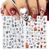 Stickers à ongles Halloween Feuilles de citrouille Squelette Squelette Squelette Bats Décalcomanies pour la décoration des ongles Manucure Conseil coloré
