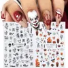 Nail Stickers Halloween Maple Leaves Pumpa Skelett Bats Dekaler Wraps för Nail Dekoration Manikyr Färgglada Tips