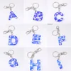 Creative 26 Initiales Lettre Pendentif Porte-clés pour Femmes Résine Acrylique Porte-clés Porte-clés De Voiture Porte-clés Sac Charme Bijoux llaveros