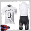 Scott Team Cycling Kortärmad Jersey (Bib) Shorts Ställer Mens Sommar Andningsväg Cykel Kläder MTB Bike Outfits Sport Uniform Y210414222