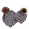 Casquettes Chapeaux Fleur ParentEnfant Bébé À Capuchon Tricoté Chapeau Automne Hiver Chaleur Coupe-Vent Bonnet De Laine Crochet Tricot Laine Couleur Unie6751922983139