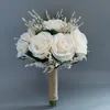 Bouquets de mariée de Style européen, nouvel arrivage, fleurs de mariage violet/rose/ivoire