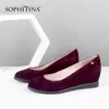 SOPHITINA Wedge Solid Pumps Haute Qualité Kid Suede Augmentation Interne Bout Rond Pratique Femmes Chaussures Mode Loisirs Pompe C599 210513