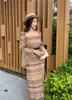 فساتين غير رسمية High Street Self Portrait Dress 2022 الصيف المرأة مضيئة كم نقطة شبكة مثير Bodycon حفلة أنيقة