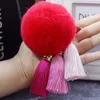 Mode sleutelhangers pluizig nep konijnenbont bal sleutelhanger voor handtassen pompom trendy charms tas hanger pluche auto ornament sleutelhanger