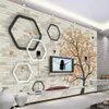 Papel de parede personalizado 3d foto mural arte minimalista árvore ouro tv fundo papéis decoração para casa 3d