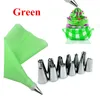 14 st / set Silicone Icing Piping Cream Pastry Bag med 12st Rostfritt Stål Nozzle Pastry Tips Converter DIY Cake dekorera