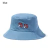 1PC Składany Panama Bucket Hat Hafted grzybowy plaż