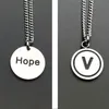 Pendant Necklaces Necklace Men Round Hope Nameplate Stainless Steel Hip Hop Letter Statement Jewelry For Neck Wholesale