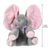 30 cm plysch peekaboo elefant pratar elektrisk leksak gömma och söka docka fylld för baby 210728