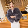 New Haining Ostrich Turkey Fur Grass Coat Women's Short Encrypted Slim Stitched Clothes 9-point Sleeve 211207