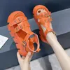 Klänning Skor Sommar Kvinnor Platform Wedges High Heel Sandals Kvinna Open-Toe Chunky Sneakers Beach Buckle Tofflers Kvinna 6cm Punk