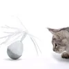 Gato brinquedos esfera eletrônica movimento interativo animal de estimação tumbler penas brinquedo girando rolando automático chase gatinho produtos