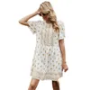 summer sexy dress women white positioning flower doll floral short sleeve mini dress Beach vintage dress vestidos 210514