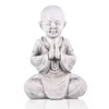 GOODECO Mediteren Baby Boeddha Standbeeld Tuin Outdoor Buda Figurine Decor Zen Monnik Sculptuur Jardin Gazon Zit Ornament 210827