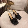 2022 Designer Frauen Sandalen Leder High Heels Sommer Damen Mode Flache Woven Slipper Frau Schuhe mit Box Größe 35-41