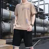 Hommes survêtements col rond T-shirt costume hommes 2021 été coréen sport décontracté tendance à manches courtes hommes vêtements