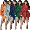 Kvinnor Faux Fur Jackor Fashion Trend Tjock Loose Cardigan Korta Ytterkläder Designer Kvinna Vinterbandage Varm Fur Collar Coat för damer