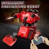 Roboter Kinder Robot Enfant Double RC/Electric Robot Intelligent Fire Fighting Lysande vattenspray Smart App Programmering Truck Toy for Boy