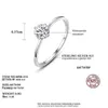 Czcity Küçük Basit 0.5CT -Diamond Yüzük Kadınlar Için Nişan Doğum Günü Hediyeleri 925 Ayar Gümüş Güzel Takı MSR-016 211217