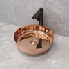 Copper Round Badrumsvask Nordisk mässingsplattform Övre bassäng Hushållens tvättställ El Wash -basin Antik tvättfas7177715