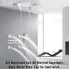 Ensemble de système de douche à effet de pluie à LED brossées, grande cascade de salle de bains de 28 x 17 pouces et pulvérisateur de messages thermostatique, jets corporels multifonctions fonctionnent ensemble