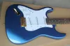 Left-handed Blue body Electric Guitar with White Pickguard,Rosewood Fingerboard,3S Pickups,Chrome Hardware,Provide customized services