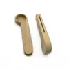 Wooden Coffee Scoops Bag Clip Solid Beech Wood Spoon Bag-clamp Creative Japanese Paintless Coffee Bean Measuring Spoons Coffeeware Kitchen Tool ZL0021