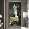 Earl of the Goat Creative Animal Oil Painting Print op Canvas Art Pospo's en prints Nordic Retro Art Pictures voor de woonkamer