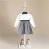 2020 zomer meisjes jurken kinderen plaid elegante prinses jurk baby meisje bloem gedrukt jurk 2 3 4 5 6 jaar kinderen geen kleding q0716