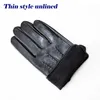 Single Leather Unlined Touch Screen Sheepskin Gloves Men's Thin Motorcycle Riding Four Seasons Car Driving Driver Finger Gloves H1022