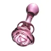 Rose Vrouwen Grote Transparante Kristallen Glazen Anale Pluggen Anus Kralen Butt Plug Dildo Homo Mannen Seksspeeltjes Erotische Toy8070878