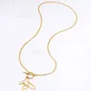 316L Stainless Steel Shell Double Fish Tail Pendant Charm Chain Choker OT Buckle Necklace For Women Fashion Fine Jewelry