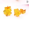 Flower Shaped Fashion Stud Earrings for Girl Children Lady 18K Yellow Gold Filled Charm Pretty Jewelry Gift4575297