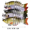 5 stks / partij vissen multi-jointed harde aas levensechte wobblers 5cm 2,5 g 6 segmenten Swimbait kunstaas