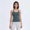 L-129 Ärmlös Yoga Vest T-shirt Solid Färger Kvinnor Mode Utomhus Yoga Tankar Sport Running Gym Toppar Kläder