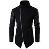 Vestes masculines 2021 EST MEN CUIR FAHION Spring Automne Zipper Tihn Coat Turtlrneck Slim Casual Plus Tize Overcoat