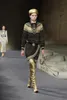 Stiefel Golden Luxus Crystal Strange Ferse über dem Knie -Laufstegstil Strass Temperament Ärmel Design Sinn Ritter