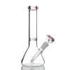 10 inch glass water bong hookah pink dab oil rig bubbler tall thick beaker mini smoking pipe with 14mm bowl