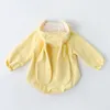 Autumn Winter Infant Baby Boys Girls Rompers Clothes Rabbit's Ears Long Sleeve Thicken 210429