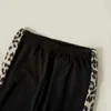 Felpa con cappuccio leopardata alla moda e pantaloni Set 210528